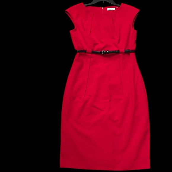 Calvin Klein Dresses & Skirts - Calvin Klein True Red Dress elegant knee length dress. Size 4